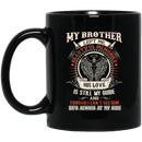 Guardian Angel Coffee Mug My Brother Left Me Beautiful Memories Angel Wings 11oz - 15oz Black Mug