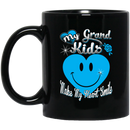 Guardian Angel Coffee Mug My Grand Kids Make My Heart Smile 11oz - 15oz Black Mug