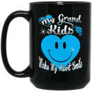 Guardian Angel Coffee Mug My Grand Kids Make My Heart Smile 11oz - 15oz Black Mug