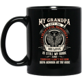 Guardian Angel Coffee Mug My Grandpa Left Me Beautiful Memories Angel Wings 11oz - 15oz Black Mug