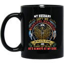 Guardian Angel Coffee Mug My Husband Left Me Beautiful Memories He's Always At My Side 11oz - 15oz Black Mug