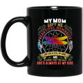 Guardian Angel Coffee Mug My Mom Left Me Beautiful Memories Dragonfly Angel 11oz - 15oz Black Mug
