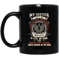 Guardian Angel Coffee Mug My Sister Left Me Beautiful Memories Angel Wings 11oz - 15oz Black Mug