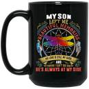 Guardian Angel Coffee Mug My Son Left Me Beautiful Memories Dragonfly Angel 11oz - 15oz Black Mug