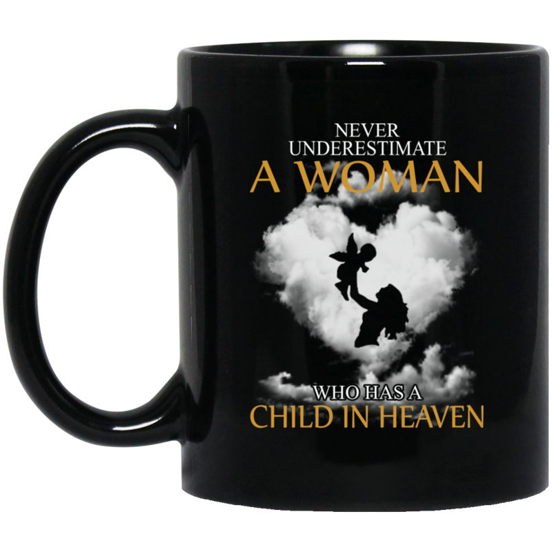 Guardian Angel Coffee Mug Never Underestimate A Daughter Who Has A Child In Heaven 11oz - 15oz Black Mug