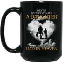 Guardian Angel Coffee Mug Never Underestimate A Daughter Who Has A Dad In Heaven 11oz - 15oz Black Mug