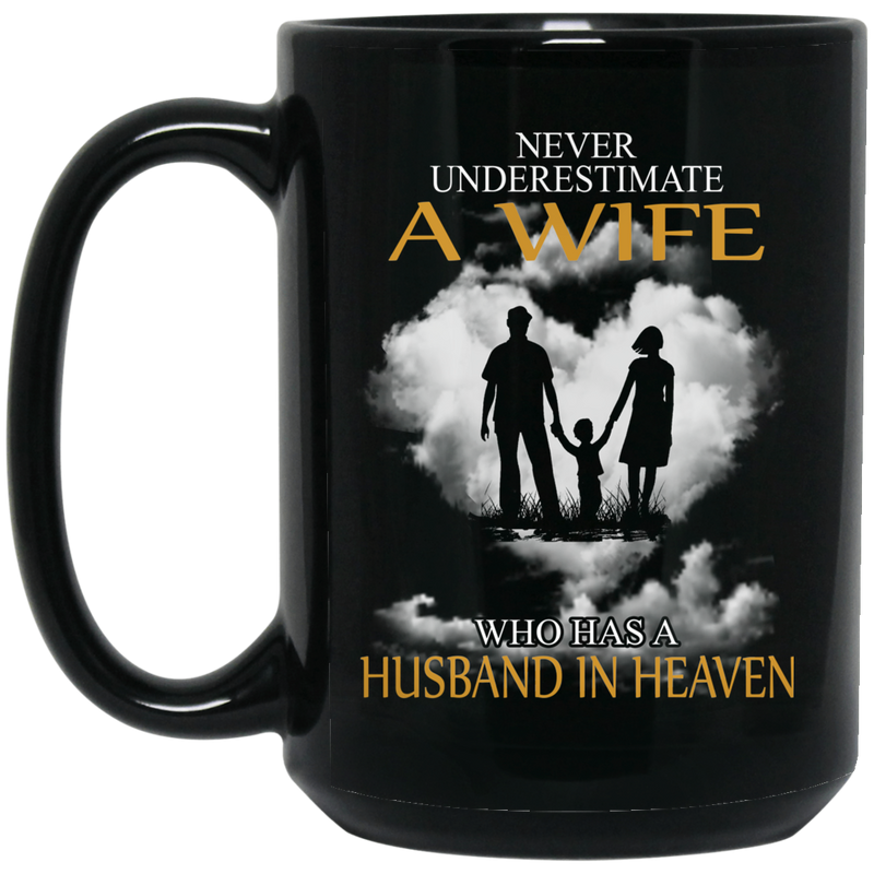 Guardian Angel Coffee Mug Never Underestimate A Daughter Who Has A Husband In Heaven 11oz - 15oz Black Mug