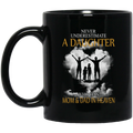 Guardian Angel Coffee Mug Never Underestimate A Daughter Who Has A Mom & Dad In Heaven 11oz - 15oz Black Mug