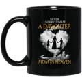 Guardian Angel Coffee Mug Never Underestimate A Daughter Who Has A Mom In Heaven 11oz - 15oz Black Mug