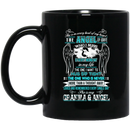 Guardian Angel Coffee Mug She Is In Every Beat Of My Heart She Is My Grandma And Angel Wings 11oz - 15oz Black Mug
