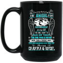 Guardian Angel Coffee Mug She Is In Every Beat Of My Heart She Is My Grandma And Angel Wings 11oz - 15oz Black Mug