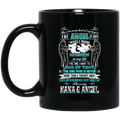 Guardian Angel Coffee Mug She Is In Every Beat Of My Heart She Is My Nana And Angel Wings 11oz - 15oz Black Mug