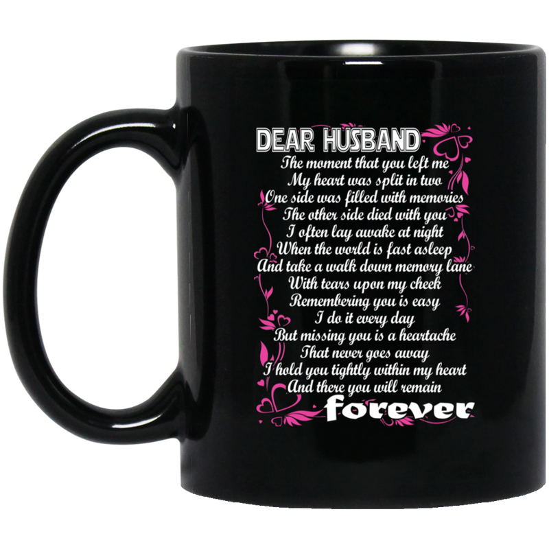 Guardian Angel Husband I Hold You Tightly Within My Heart And There You Will Remain Forever 11oz - 15oz Black Mug