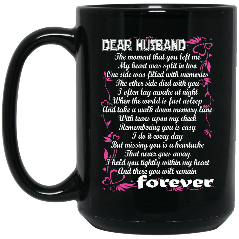 Guardian Angel Husband I Hold You Tightly Within My Heart And There You Will Remain Forever 11oz - 15oz Black Mug