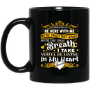 Guardian Angel Mug Although You Can't Be Here With Me You'll Be Living In My Heart Grandpa 11oz - 15oz Black Mug