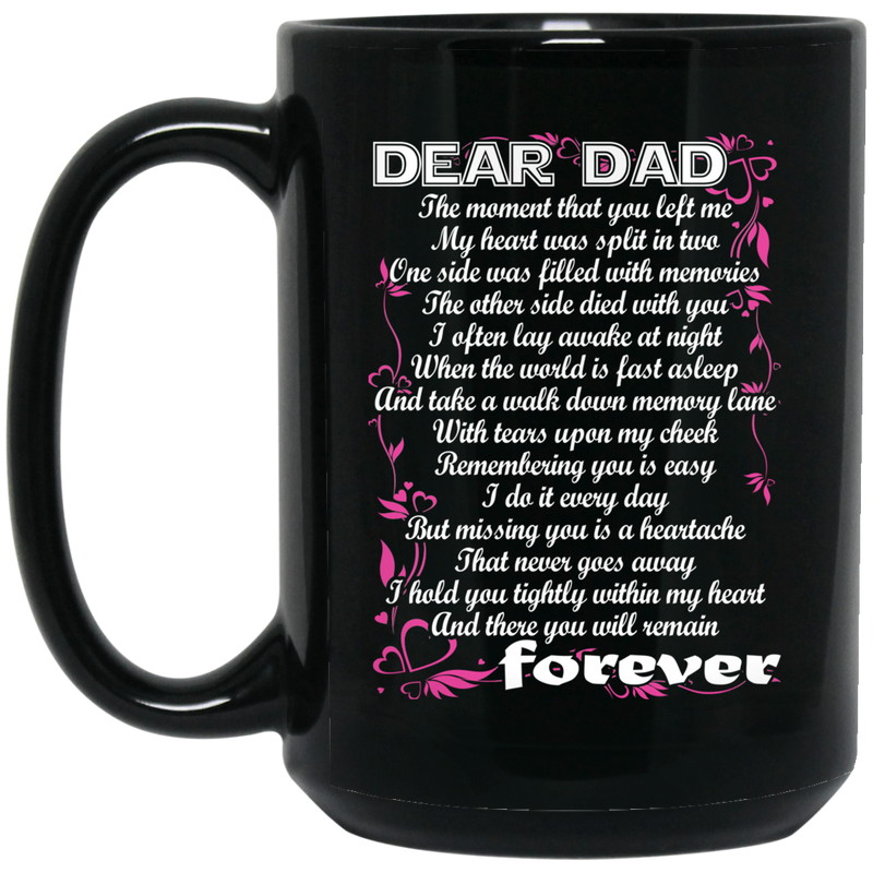 Guardian Angel Mug Dad I Hold You Tightly Within My Heart And There You Will Remain Forever 11oz - 15oz Black Mug