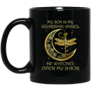 Guardian Angel Mug My Son Is My Guardian Angel He Watches Over My Back Dragonfly Angel 11oz - 15oz Black Mug