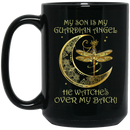 Guardian Angel Mug My Son Is My Guardian Angel He Watches Over My Back Dragonfly Angel 11oz - 15oz Black Mug