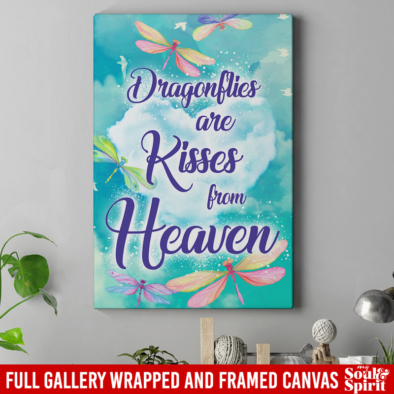 Guardian Angels Canvas - Dragonflies Are Kisses From Heaven Canvas For Home Decor Guardian Angels - CANPO75 - CustomCat