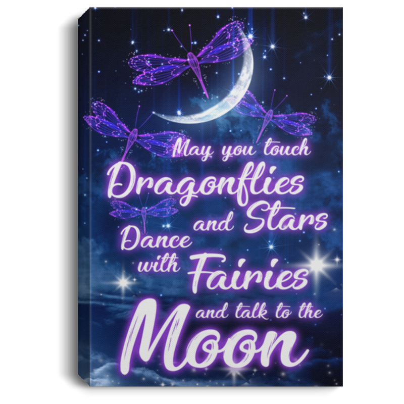 Guardian Angels Canvas - Sparkly Dragonflies Stars Fairies And The Moon Canvas For Home Decor Guardian Angels - CANPO75 - CustomCat