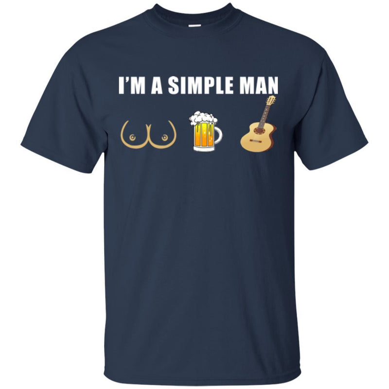 Guitar Bass T-Shirt  Funny Trucker I'm A Simple Man Tees For Guitar Lovers Tee Shirt CustomCat