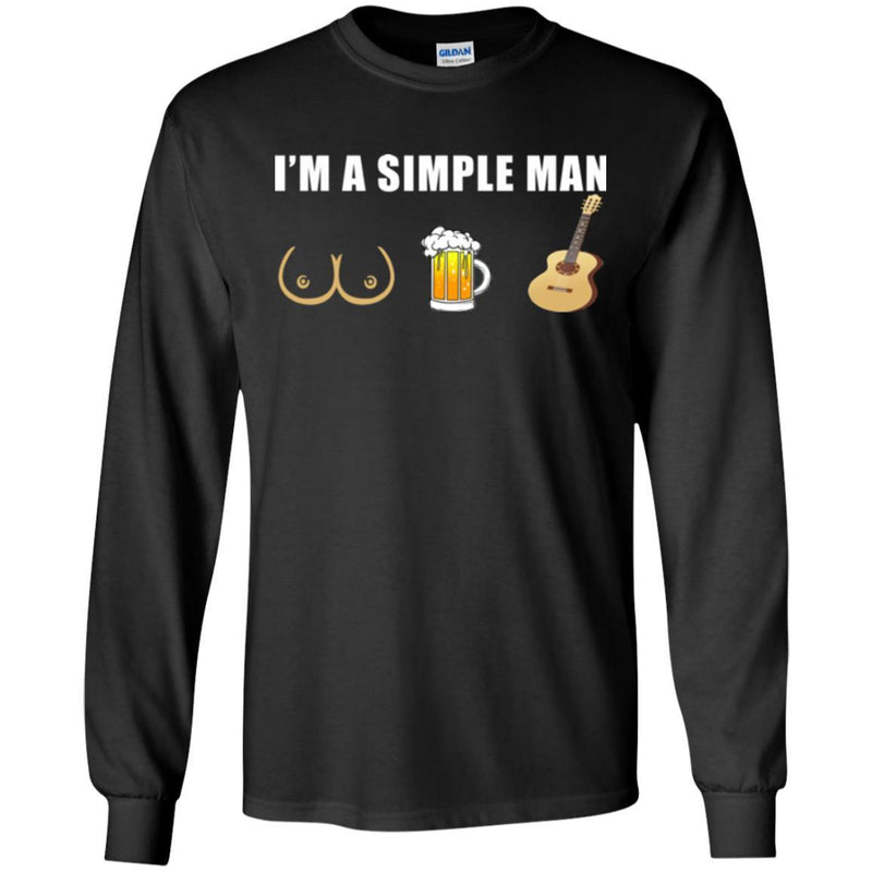 Guitar Bass T-Shirt  Funny Trucker I'm A Simple Man Tees For Guitar Lovers Tee Shirt CustomCat