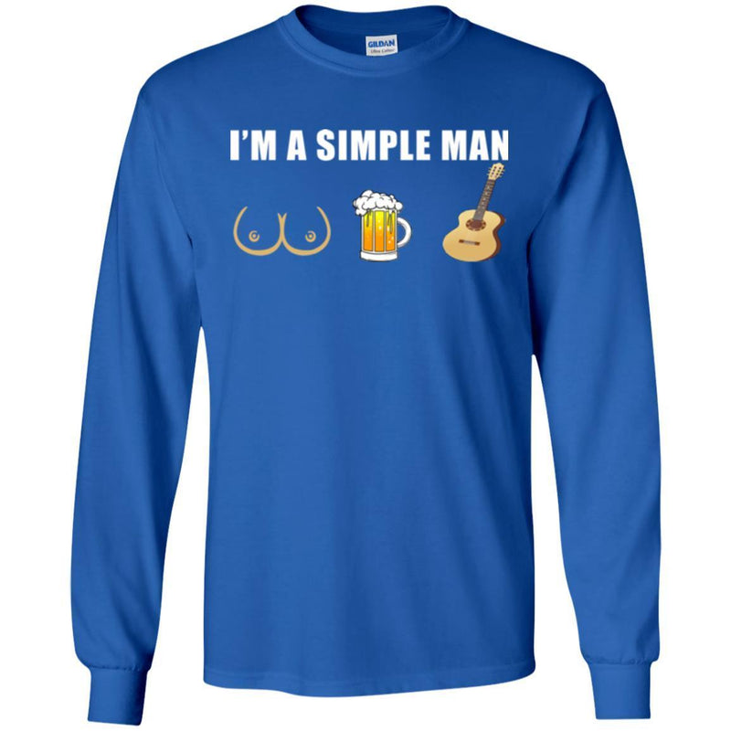 Guitar Bass T-Shirt  Funny Trucker I'm A Simple Man Tees For Guitar Lovers Tee Shirt CustomCat