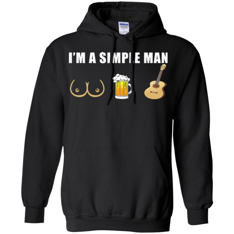 Guitar Bass T-Shirt  Funny Trucker I'm A Simple Man Tees For Guitar Lovers Tee Shirt CustomCat