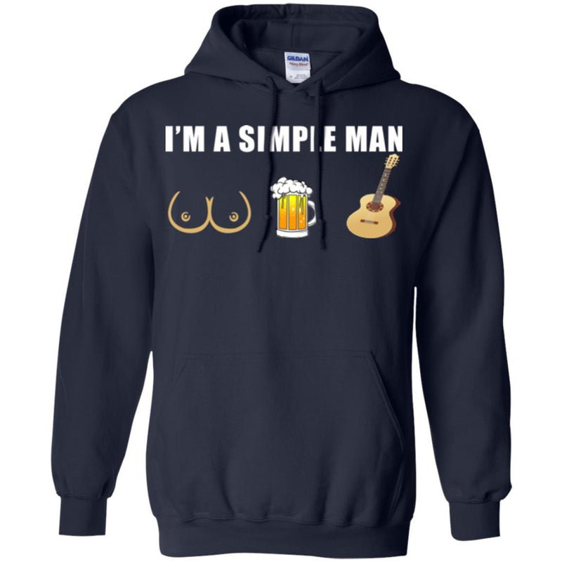 Guitar Bass T-Shirt  Funny Trucker I'm A Simple Man Tees For Guitar Lovers Tee Shirt CustomCat