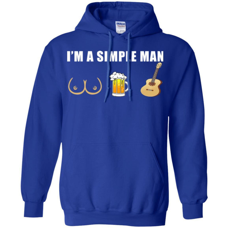 Guitar Bass T-Shirt  Funny Trucker I'm A Simple Man Tees For Guitar Lovers Tee Shirt CustomCat