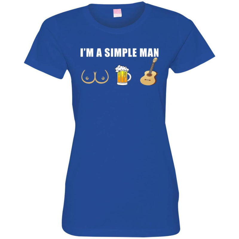 Guitar Bass T-Shirt  Funny Trucker I'm A Simple Man Tees For Guitar Lovers Tee Shirt CustomCat