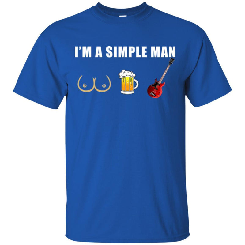 Guitar Electric T-Shirt Funny Trucker I'm A Simple Man Tees For Guitar Lovers Tee Shirt CustomCat