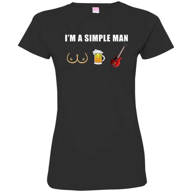 Guitar Electric T-Shirt Funny Trucker I'm A Simple Man Tees For Guitar Lovers Tee Shirt CustomCat