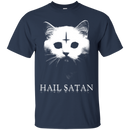 Hail satan cat funny T-shirts CustomCat