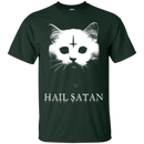 Hail satan cat funny T-shirts CustomCat