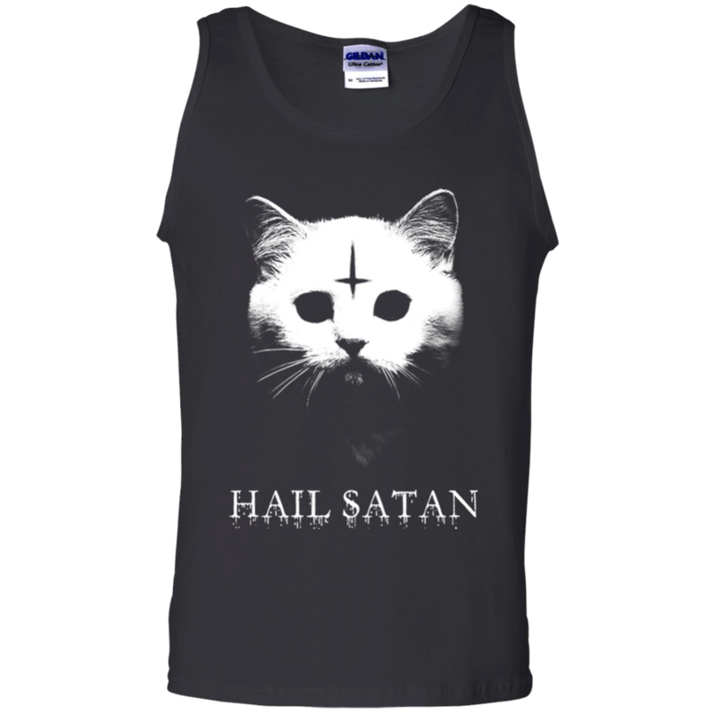 Hail satan cat funny T-shirts CustomCat