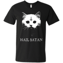 Hail satan cat funny T-shirts CustomCat