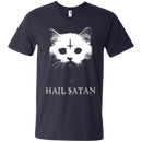 Hail satan cat funny T-shirts CustomCat