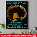 Hairstylist Canvas - African America Hairstylist Girl With 3 Sides You Never Want To See Canvas Wall Art Decor