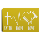 Hairstylist Canvas - Faith Hope & Love Christian Believe In God Canvas Wall Art Decor