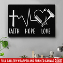 Hairstylist Canvas - Faith Hope & Love Christian Believe In God Canvas Wall Art Decor