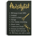 Hairstylist Canvas - Hairstylist Will Keep It Real 100% Canvas Wall Art Decor
