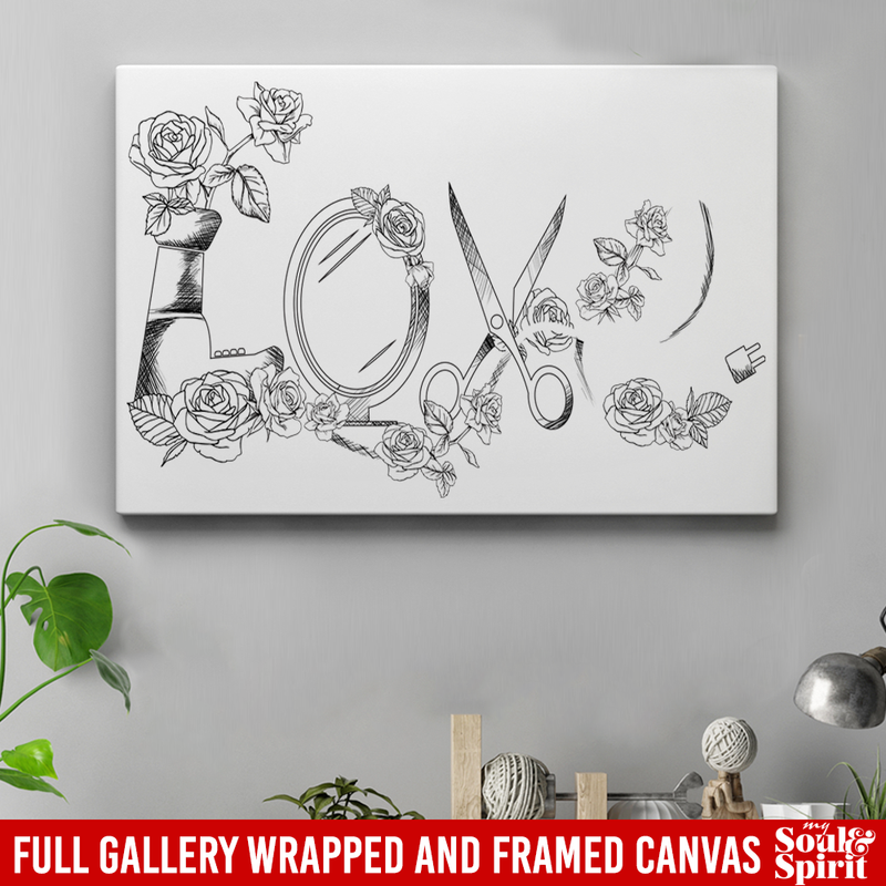 Hairstylist Canvas - Love Hairstylist Flower Canvas Wall Art Decor