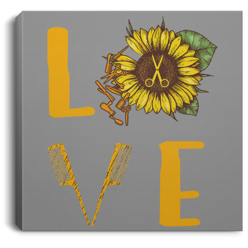 Hairstylist Canvas - Love Hairstylist Sunflower Canvas Wall Art Decor