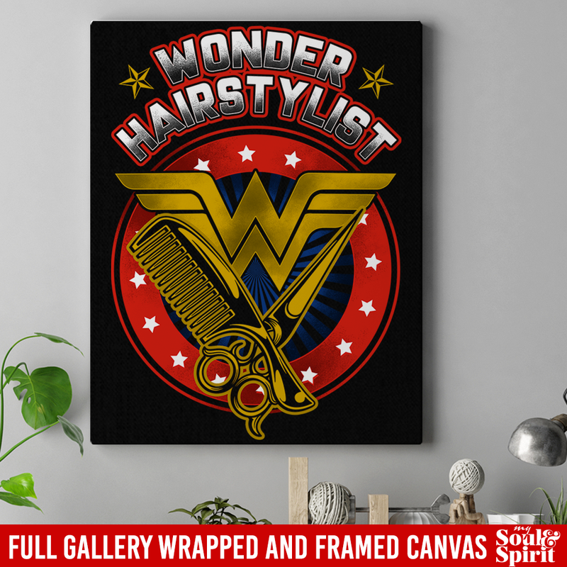 Hairstylist Canvas - Wonder Hairstylist With Her Dressing Tools Canvas Wall Art Decor