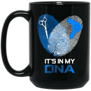 Hairstylist Coffee Mug A Heart Is Made Of 2 Fingerprints It Is My DNA Scissor Hairdryer 11oz - 15oz Black Mug