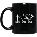 Hairstylist Coffee Mug Faith Hope & Love Christian Believe In God For Female Gift 11oz - 15oz Black Mug