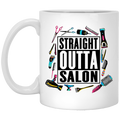 Hairstylist Coffee Mug Hairdressing Tools Around Straight Outta Salon Quote Gifts 11oz - 15oz White Mug