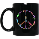 Hairstylist Coffee Mug Hairdressing Tools Made Up A Peace Symbol for Peace Day 11oz - 15oz Black Mug
