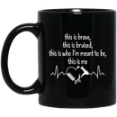 Hairstylist Coffee Mug Hairstylist Heartbeat Expressed Hairstylist's Brave & Bruised Gifts  11oz - 15oz Black Mug